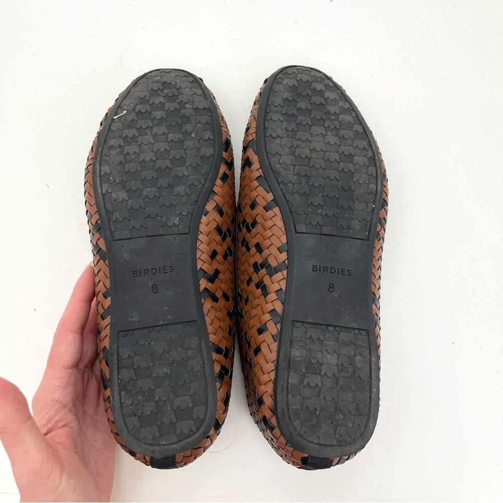 Birdies Woven Leather Loafers in Brown and Black